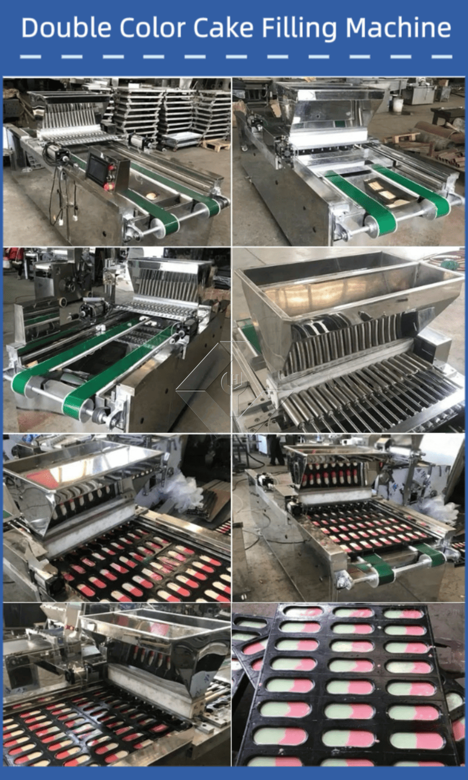 高效烘焙用自动蛋糕油喷涂成型机