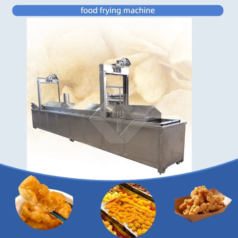 电动炸鸡机鸡肉油炸机自动连续油炸机汉堡包油炸机带输送机