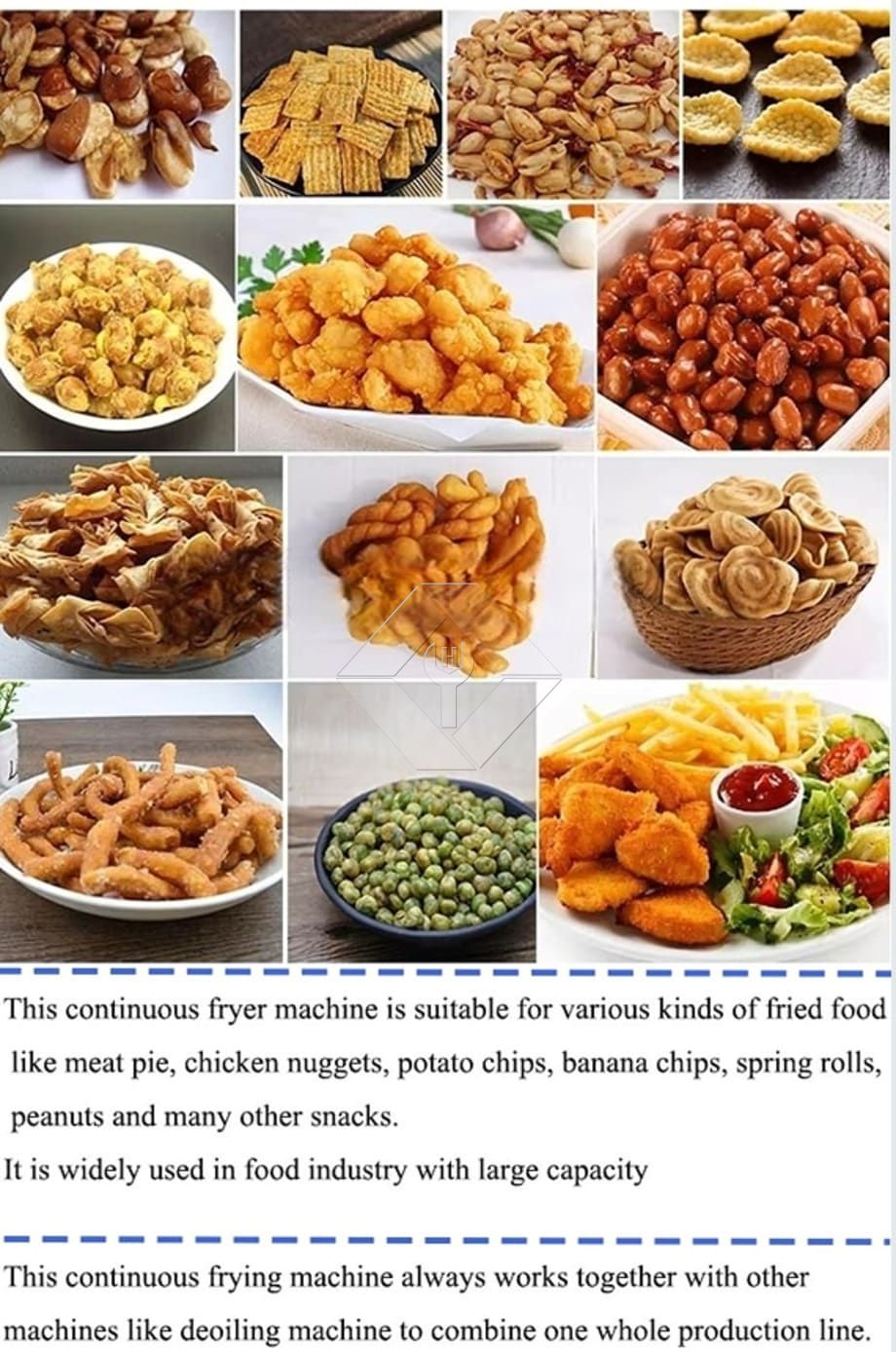 电动炸鸡机鸡肉油炸机自动连续油炸机汉堡包油炸机带输送机